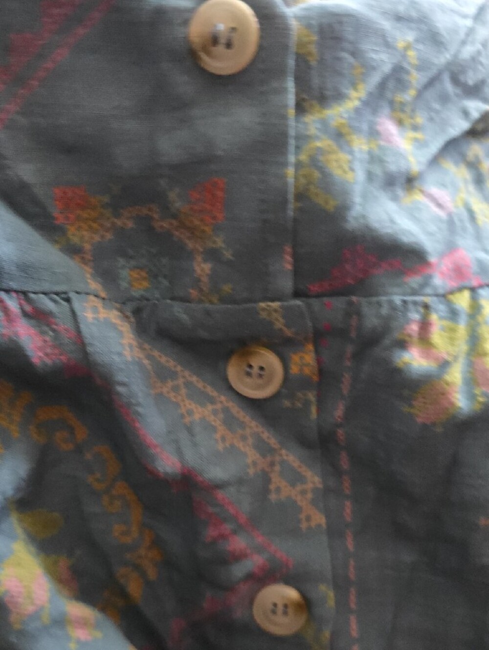 NATURAL LIFE Blue Floral Midi Button-Front Dress - Picture 5 of 6